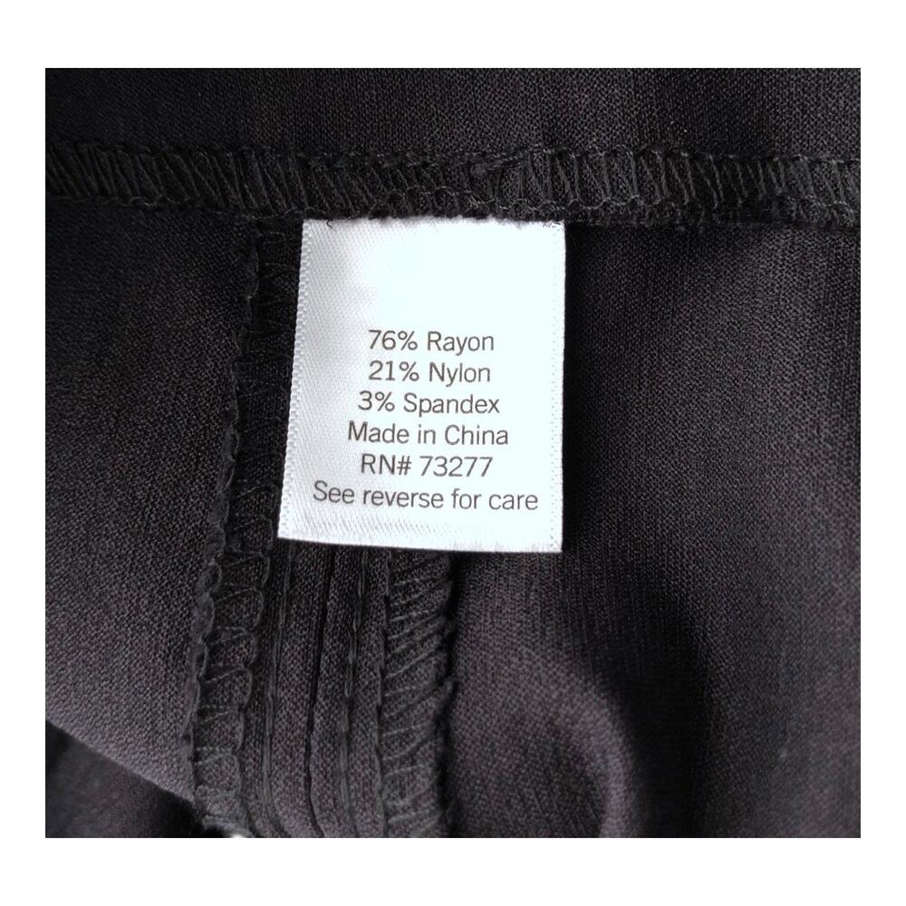 Croft & Barrow Pants Womens 14 Black Ponte Pull On Pin Tuck Straight Leg Stretch - Picture 5 of 6
